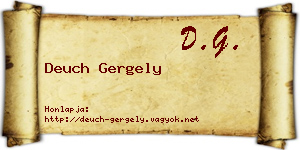Deuch Gergely névjegykártya
